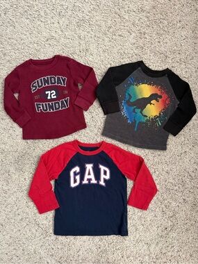 Bundle of 3 Long Sleeve Tees 2T and 3T Boys